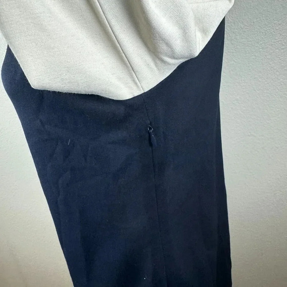 Milly Of New York Womens Mini Dress Nvy Blue/White Long Sleeve Color Block Sz M - Picture 5 of 8